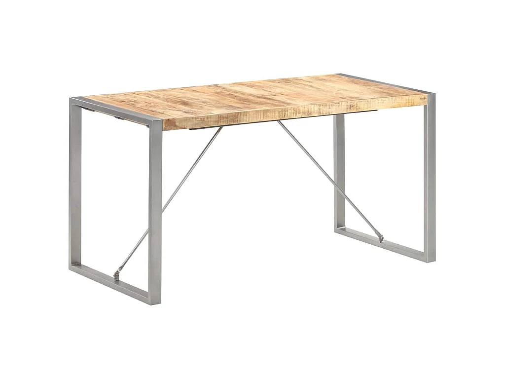 Table à manger 140x70x75 cm bois de manguier massif brut