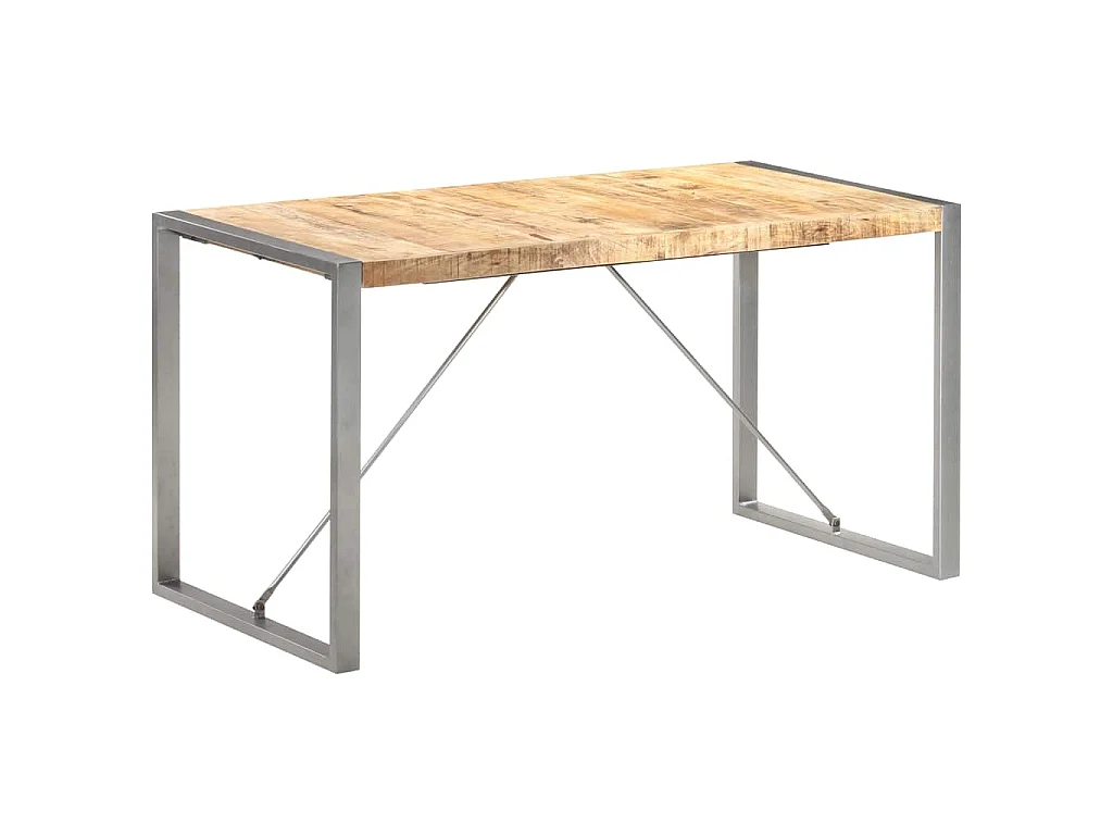 Table à manger 140x70x75 cm bois de manguier massif brut