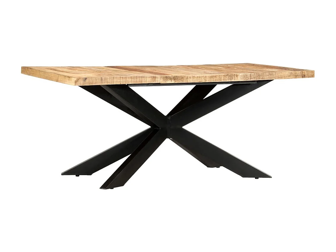 Esstisch 180 x 90 x 76 cm Raues Mango-Massivholz