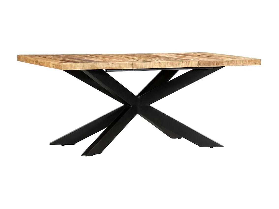 Tavolo da Pranzo 180x90x76 cm in Legno Massello di Mango Grezzo