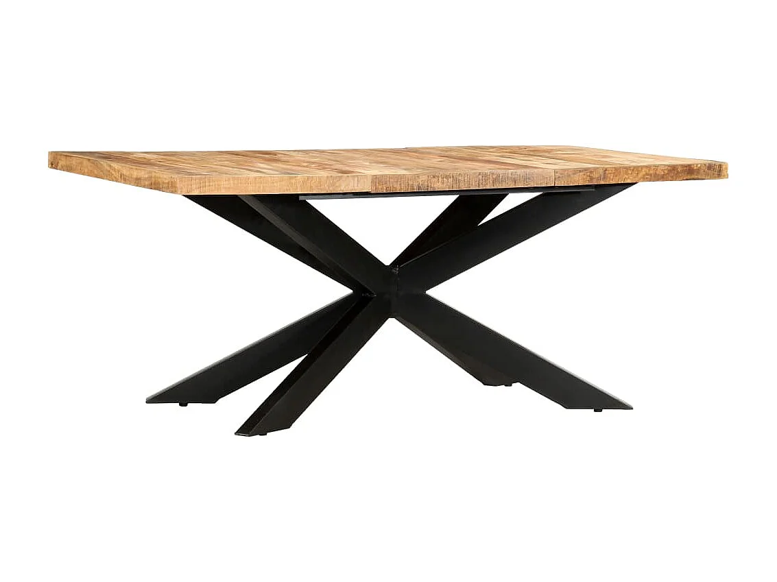 Tavolo da Pranzo 180x90x76 cm in Legno Massello di Mango Grezzo