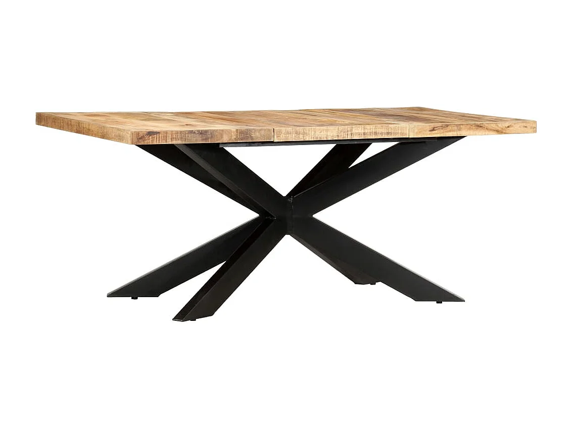 Tavolo da Pranzo 180x90x76 cm in Legno Massello di Mango Grezzo