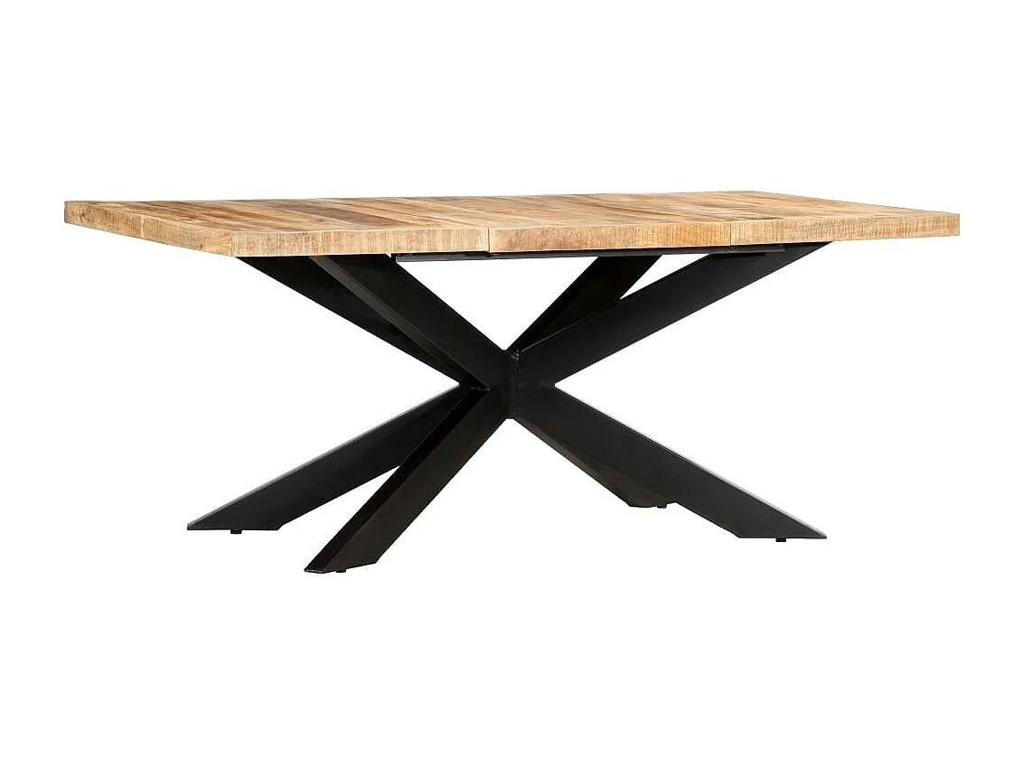Tavolo da Pranzo 180x90x76 cm in Legno Massello di Mango Grezzo