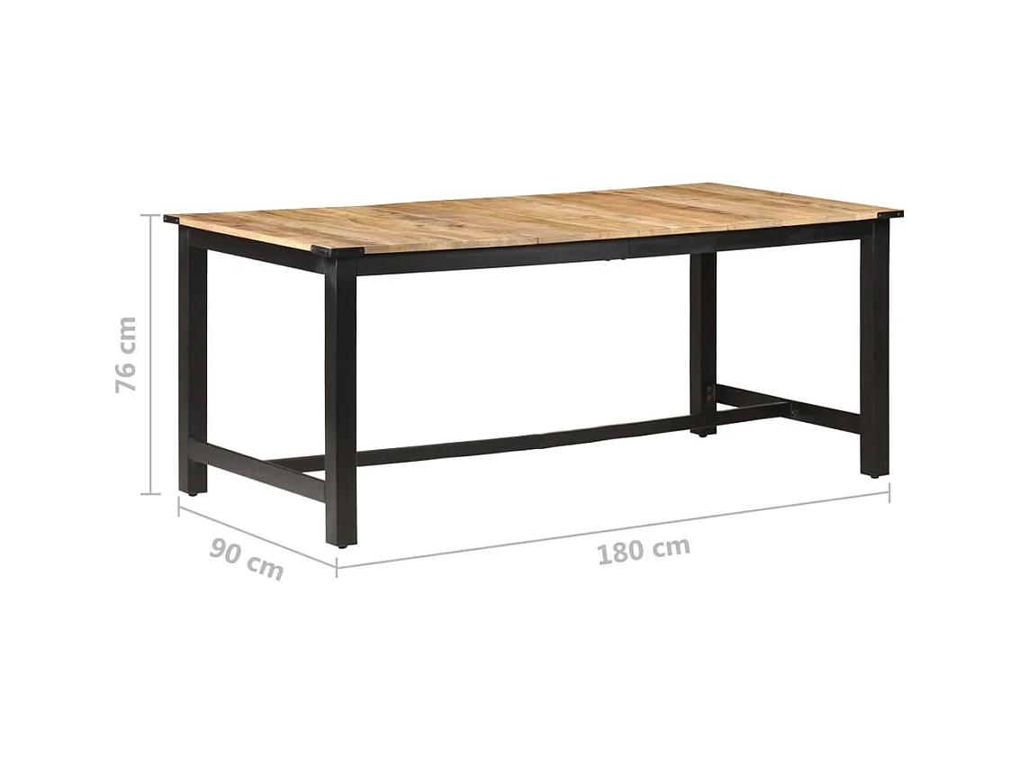 Table de salle à manger 180x90x76 cm Bois de manguier brut