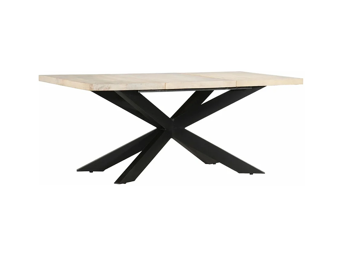 Table à dîner 180x90x76 cm Bois de manguier massif blanchi