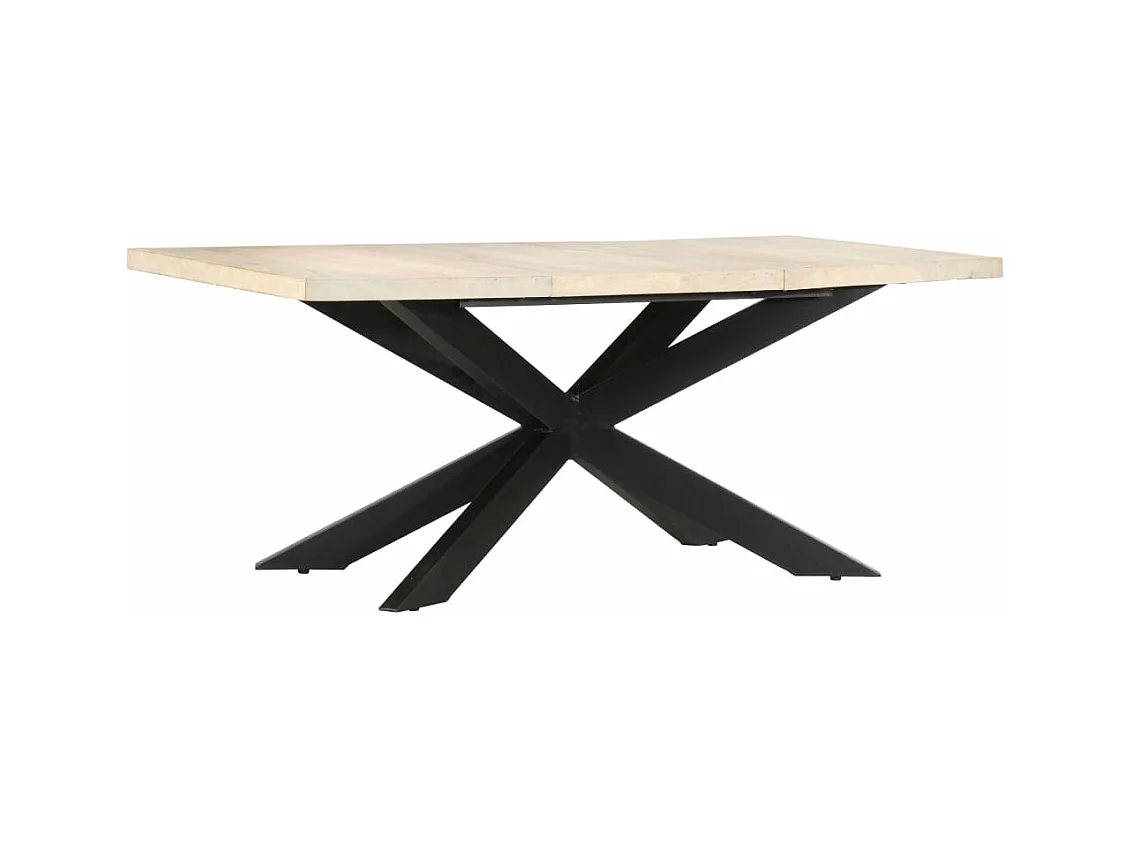 Table à dîner 180x90x76 cm Bois de manguier massif blanchi
