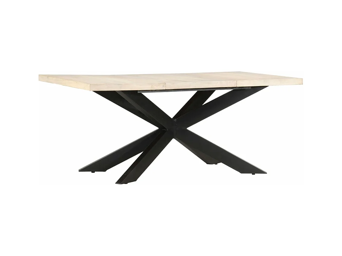 Table à dîner 180x90x76 cm Bois de manguier massif blanchi