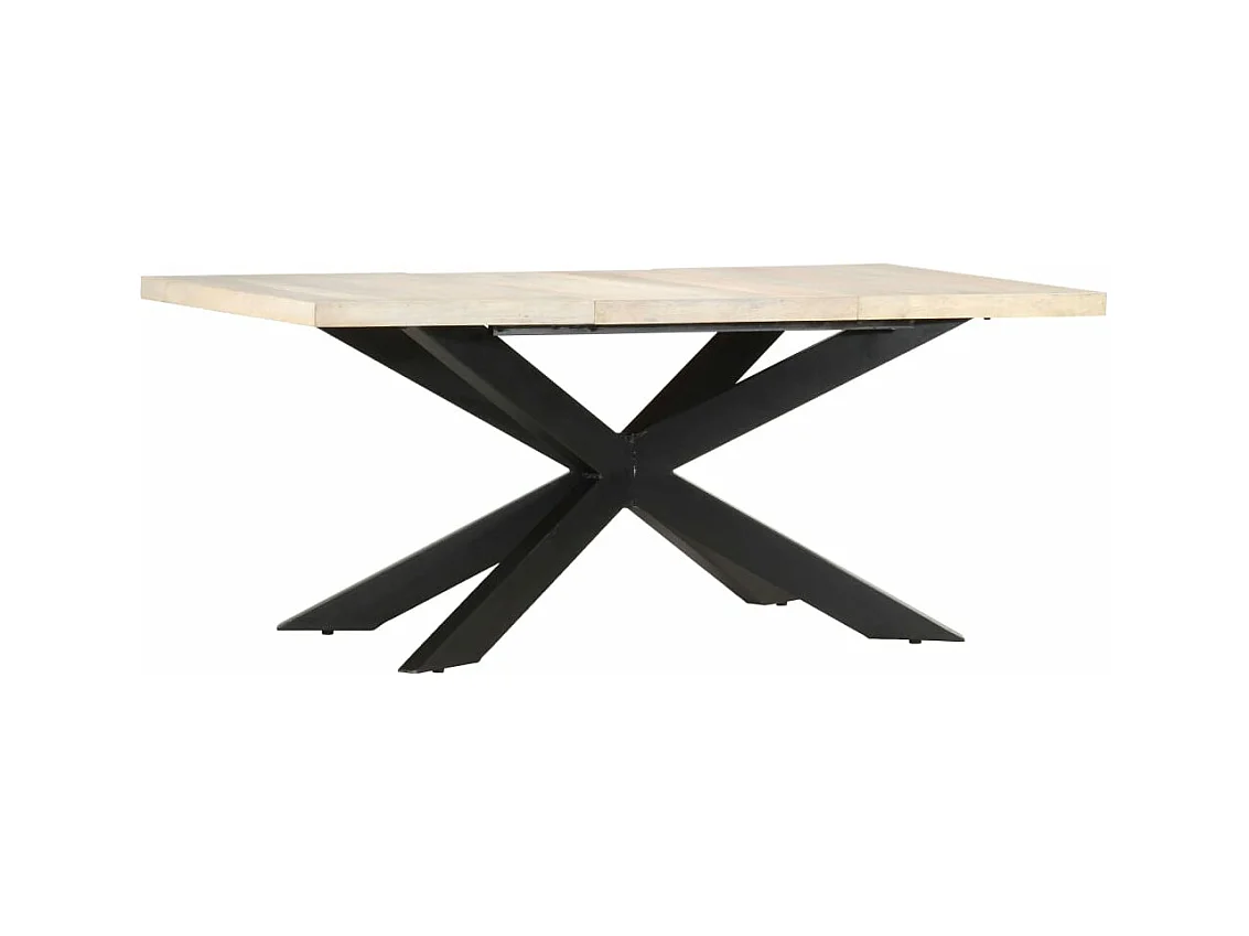 Table à dîner 180x90x76 cm Bois de manguier massif blanchi