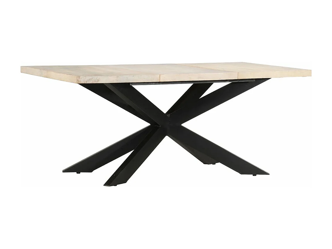 Table à dîner 180x90x76 cm Bois de manguier massif blanchi