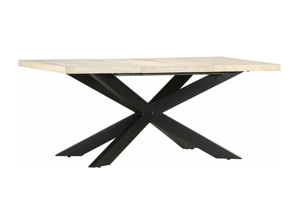 Table à dîner 180x90x76 cm Bois de manguier massif blanchi