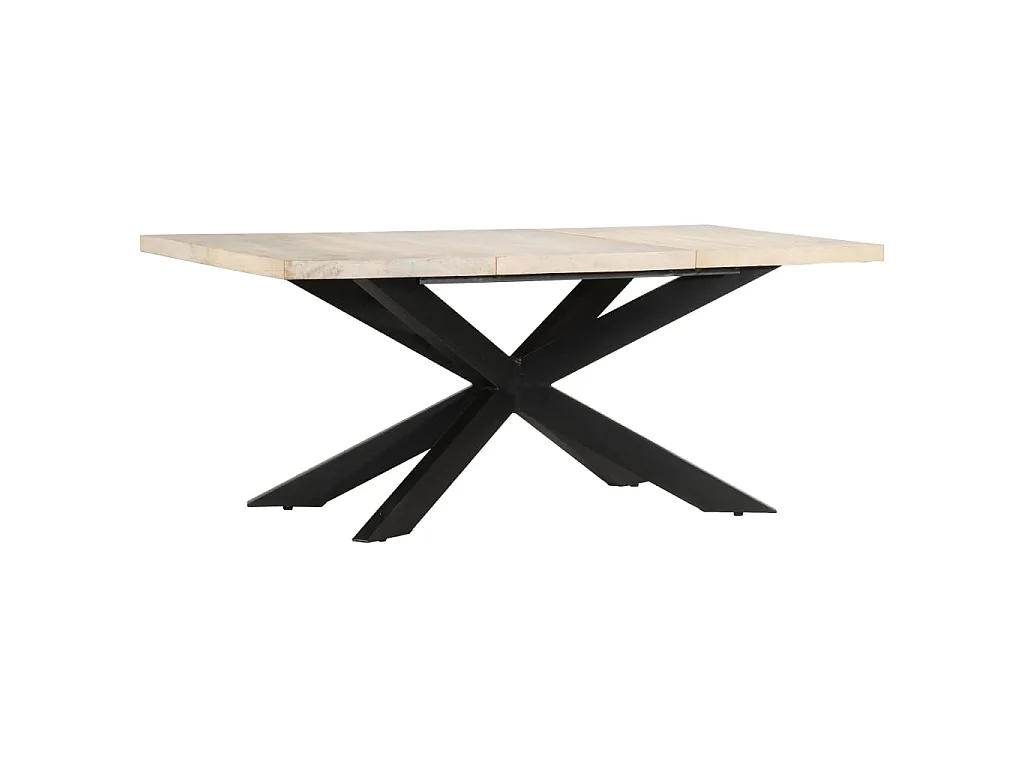 Table à dîner 180x90x76 cm Bois de manguier massif blanchi