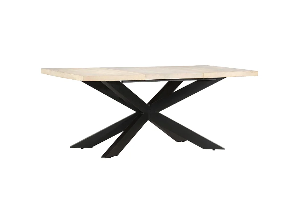 Table à dîner 180x90x76 cm Bois de manguier massif blanchi