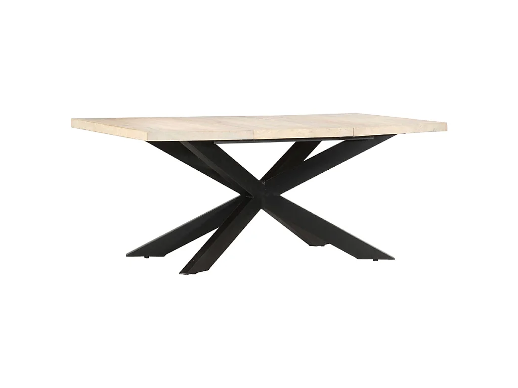 Table à dîner 180x90x76 cm Bois de manguier massif blanchi