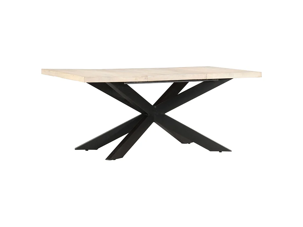 Table à dîner 180x90x76 cm Bois de manguier massif blanchi