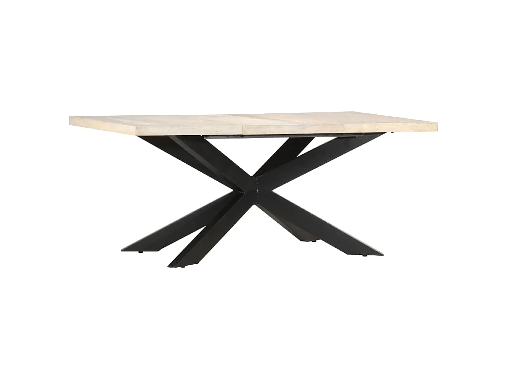 Table à dîner 180x90x76 cm Bois de manguier massif blanchi
