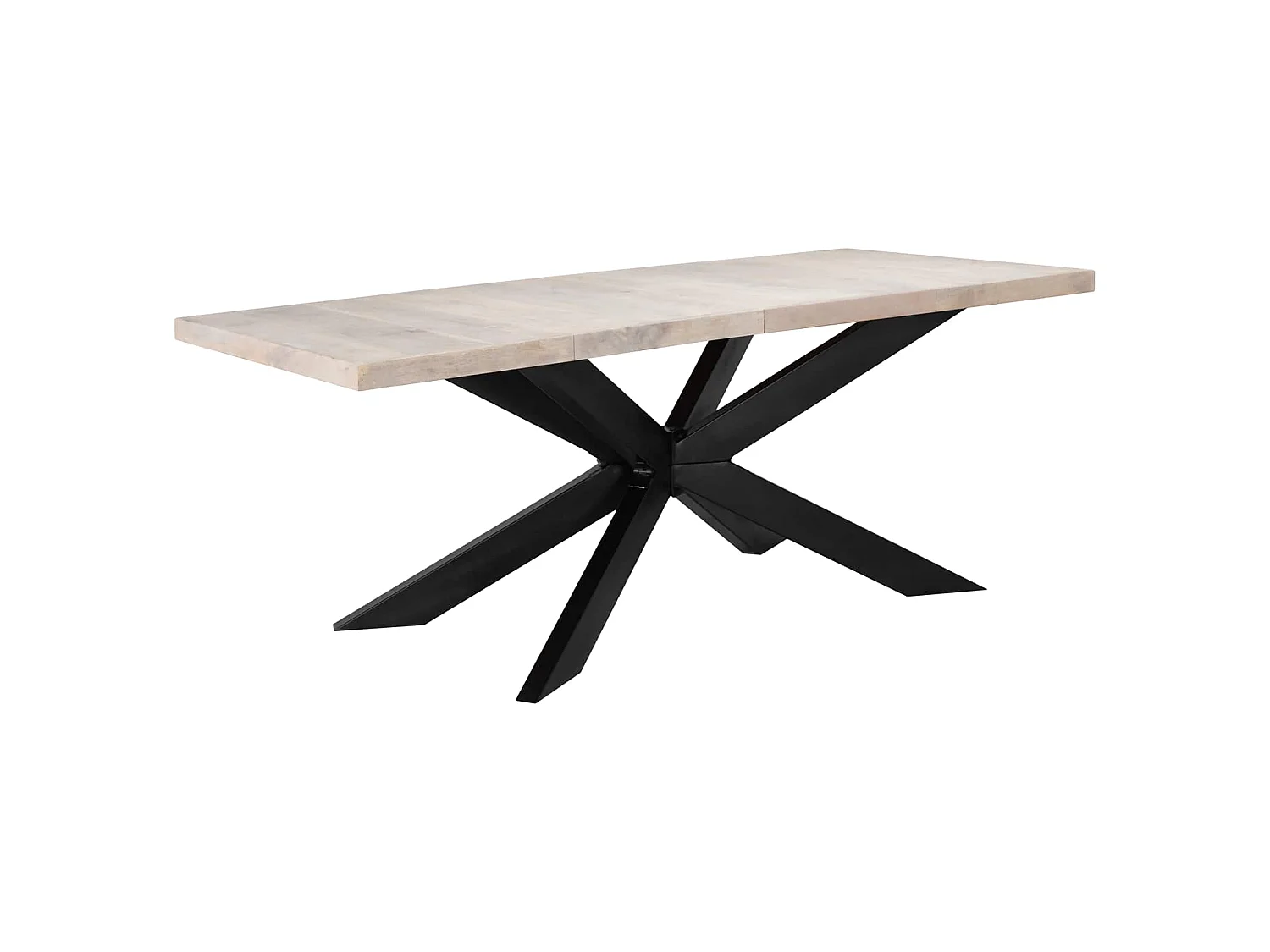 Esstisch 180 x 90 x 76 cm Massives Gebleichtes Mangoholz