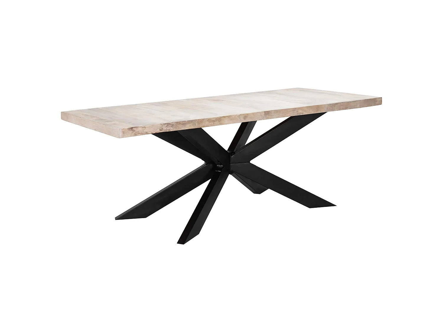 Esstisch 180 x 90 x 76 cm Massives Gebleichtes Mangoholz