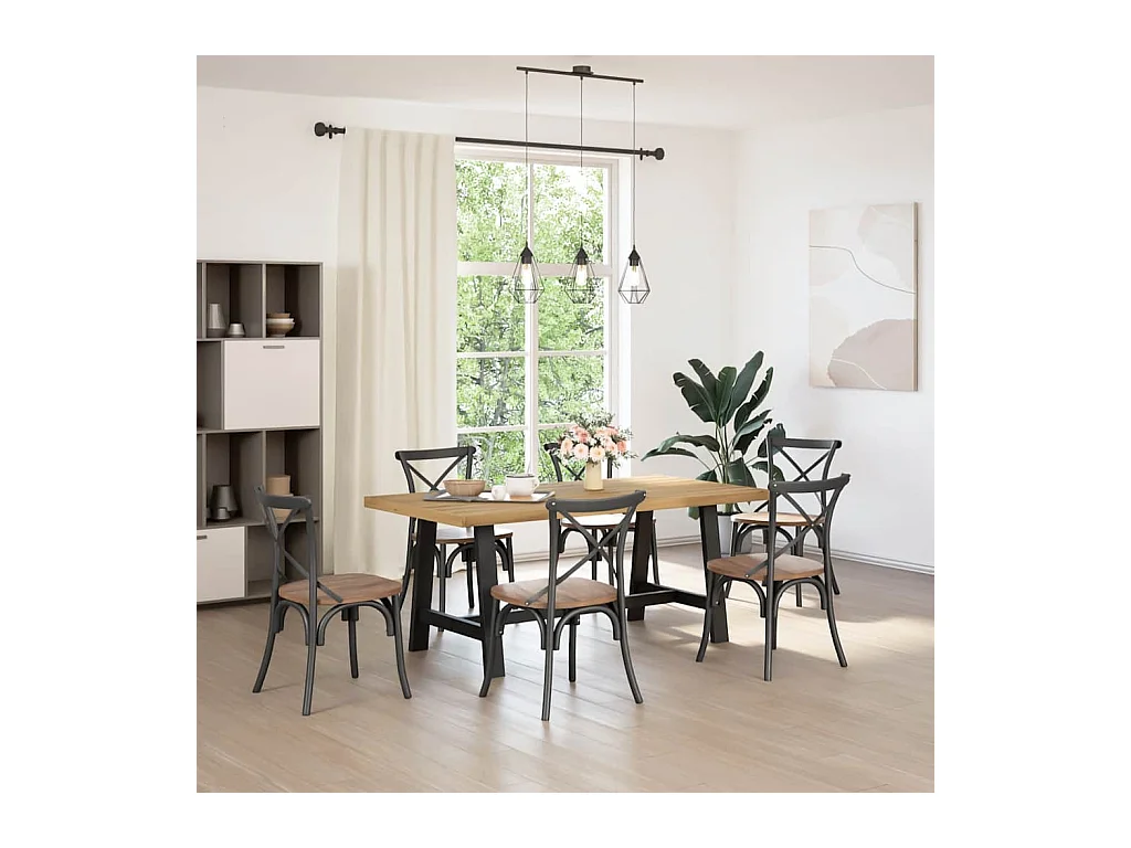 Table à manger NOAIN pieds en forme de A 180x90x75cm massif pin