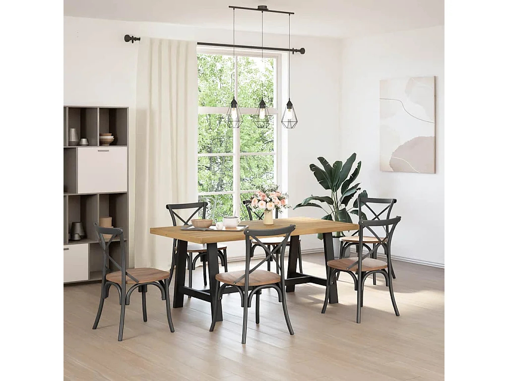 Table à manger NOAIN pieds en forme de A 180x90x75cm massif pin