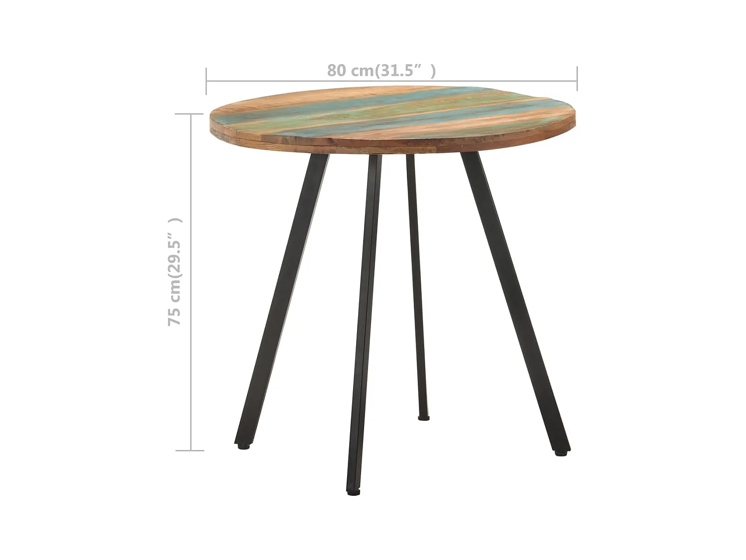 Esstisch 80 cm Altholz Massiv