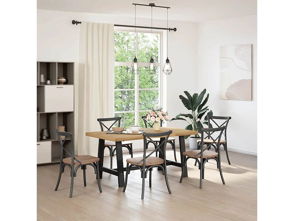 Eettafel NOAIN A-vormige poten 160x90x75 cm massief hout
