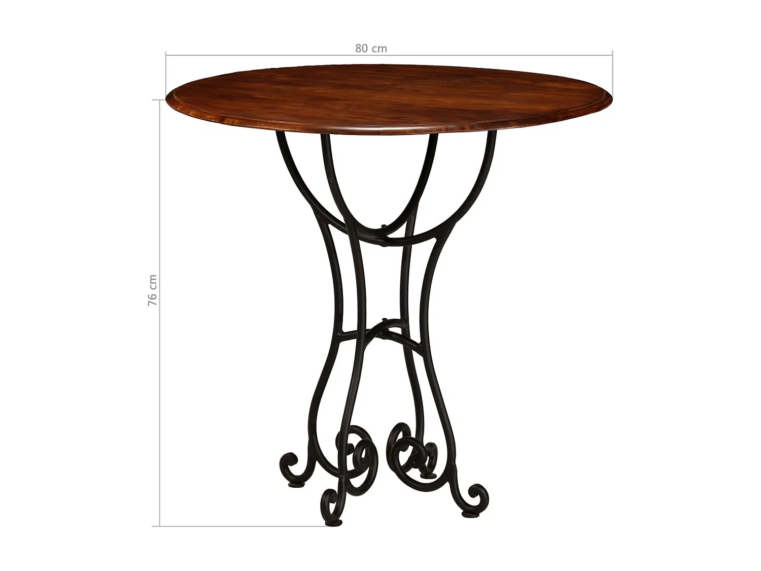 Table de salle à manger Bois acacia avec finition miel 80x76 cm