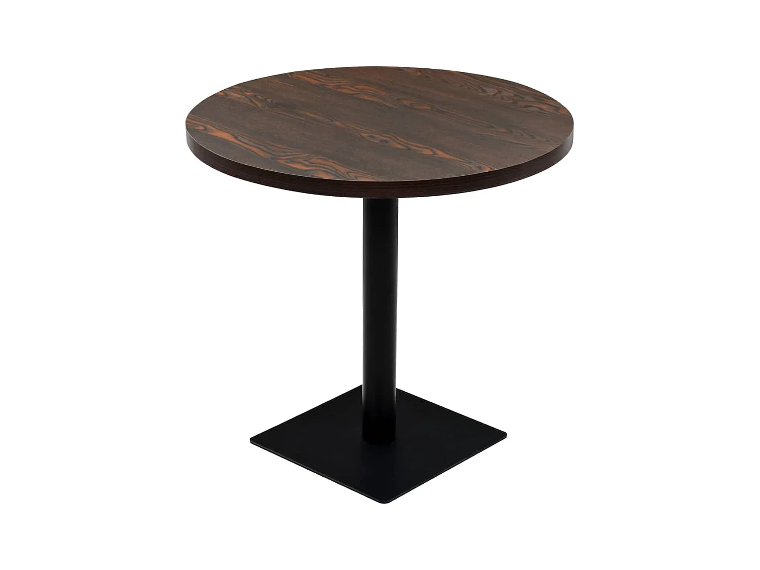 Table de bistro MDF et acier Rond 80 x 75 cm Frêne foncé