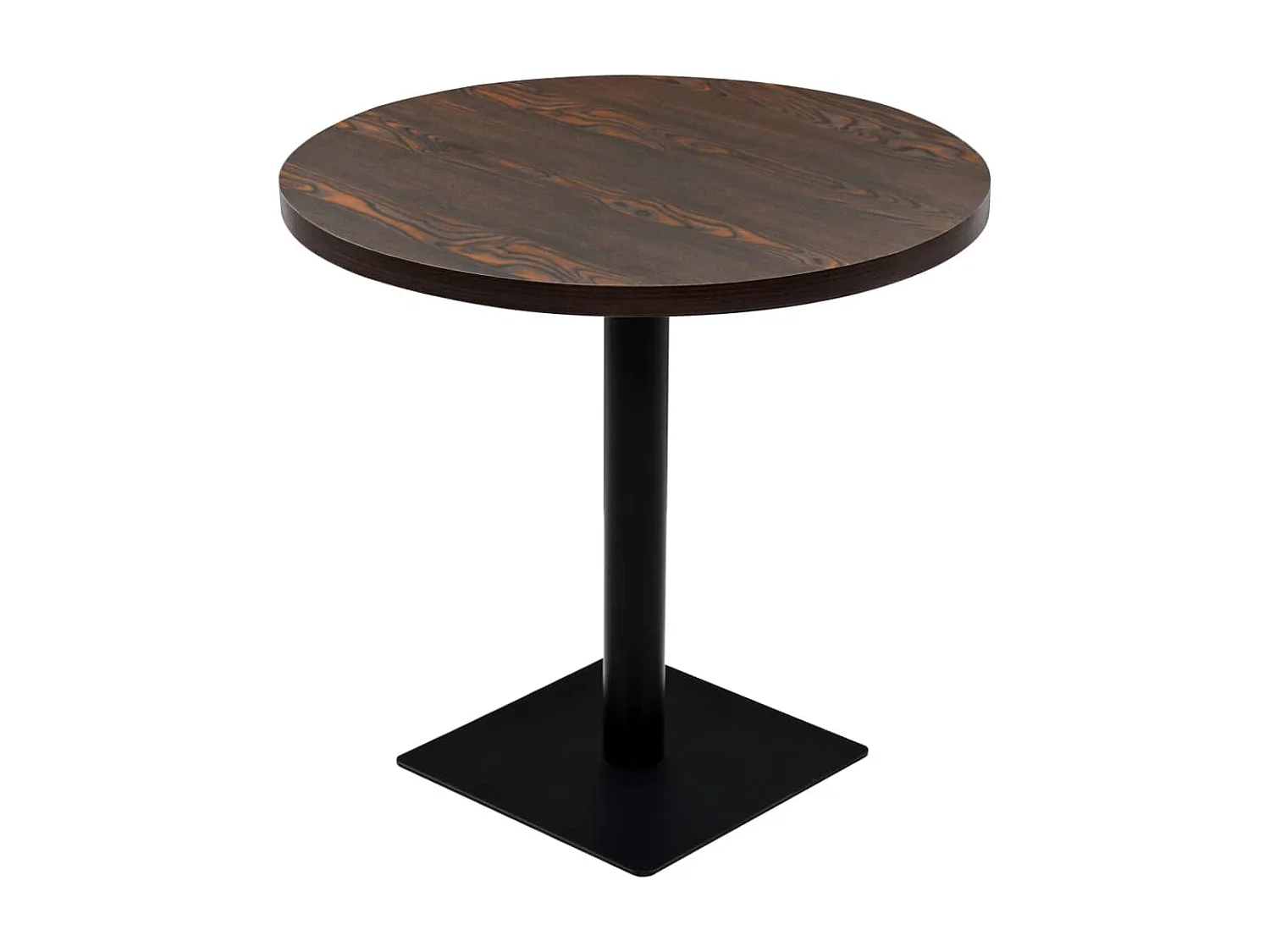 Table de bistro MDF et acier Rond 80 x 75 cm Frêne foncé