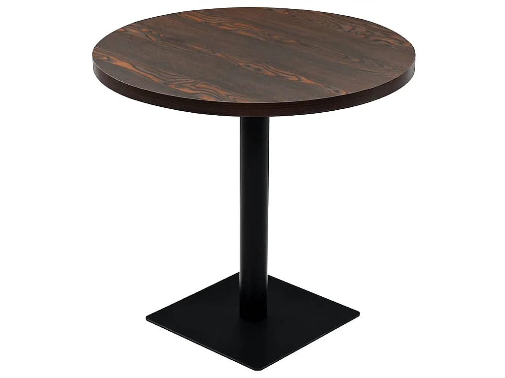 Mesa bistrô em MDF e aço redonda 80x75 cm cinzento escuro