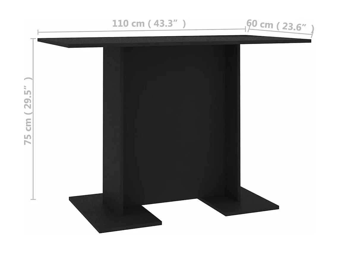 Esstisch Schwarz 110x60x75 cm Holzwerkstoff