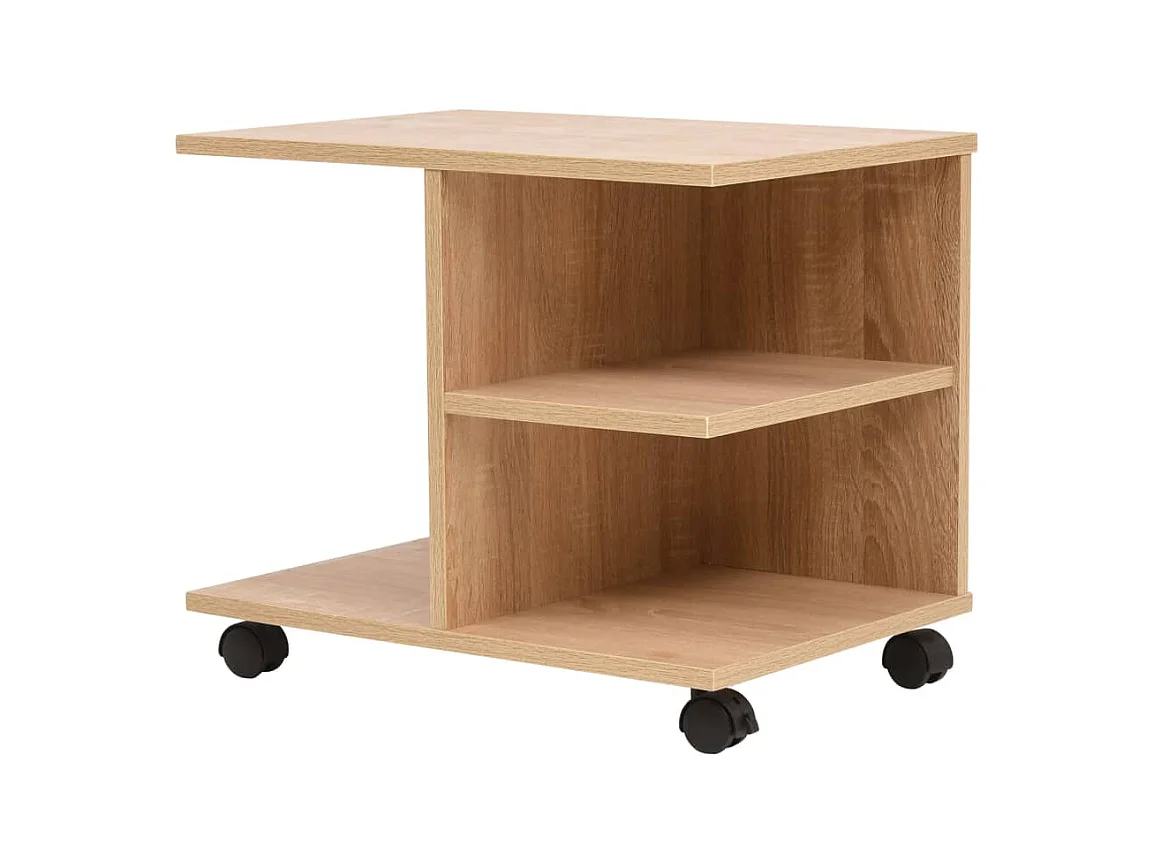 Beistelltisch mit Rollen 50×35×42 cm Eichenbraun