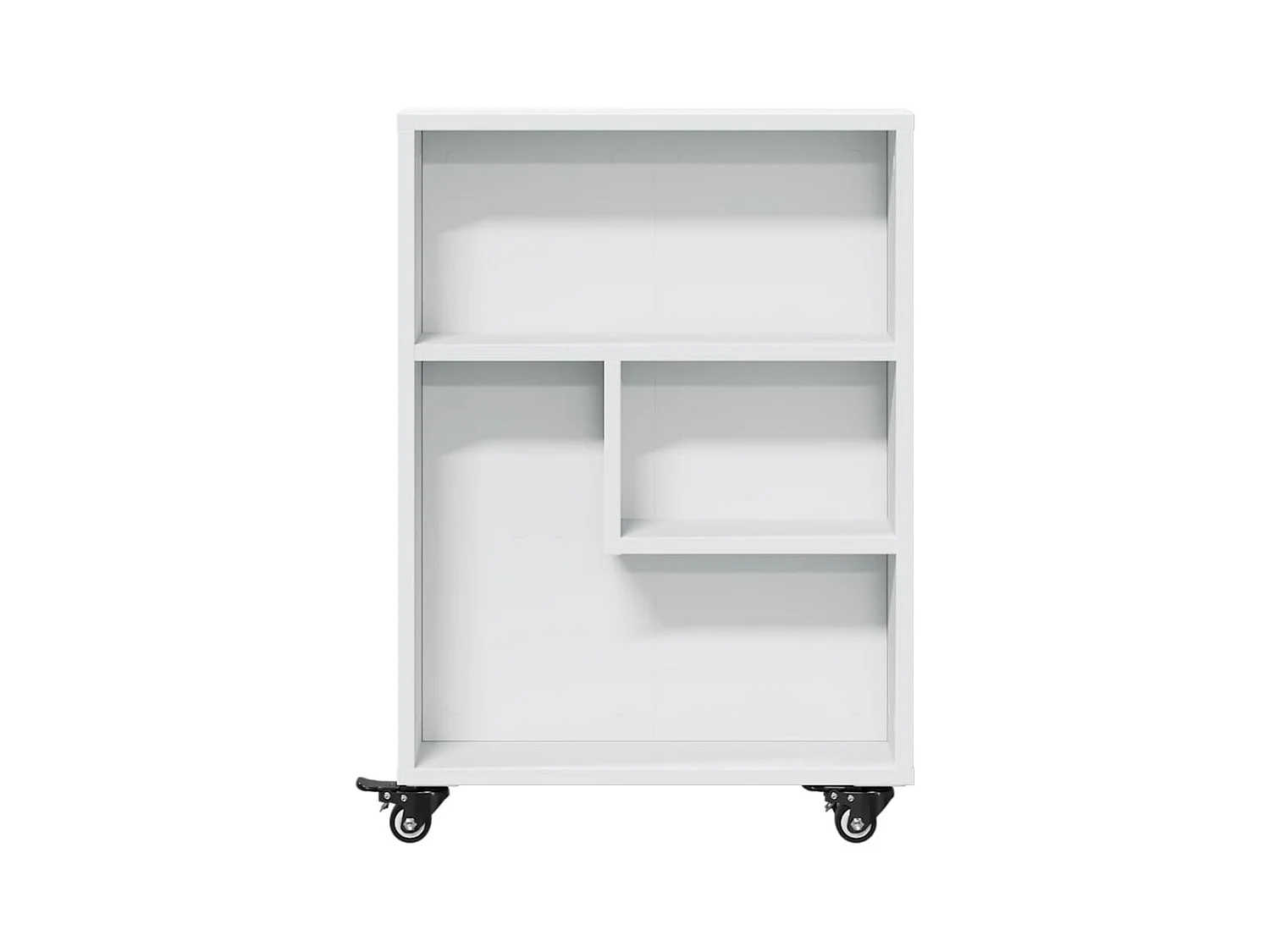 Chariot de rangement étroit blanc 48x13x68 cm bois d'ingénierie