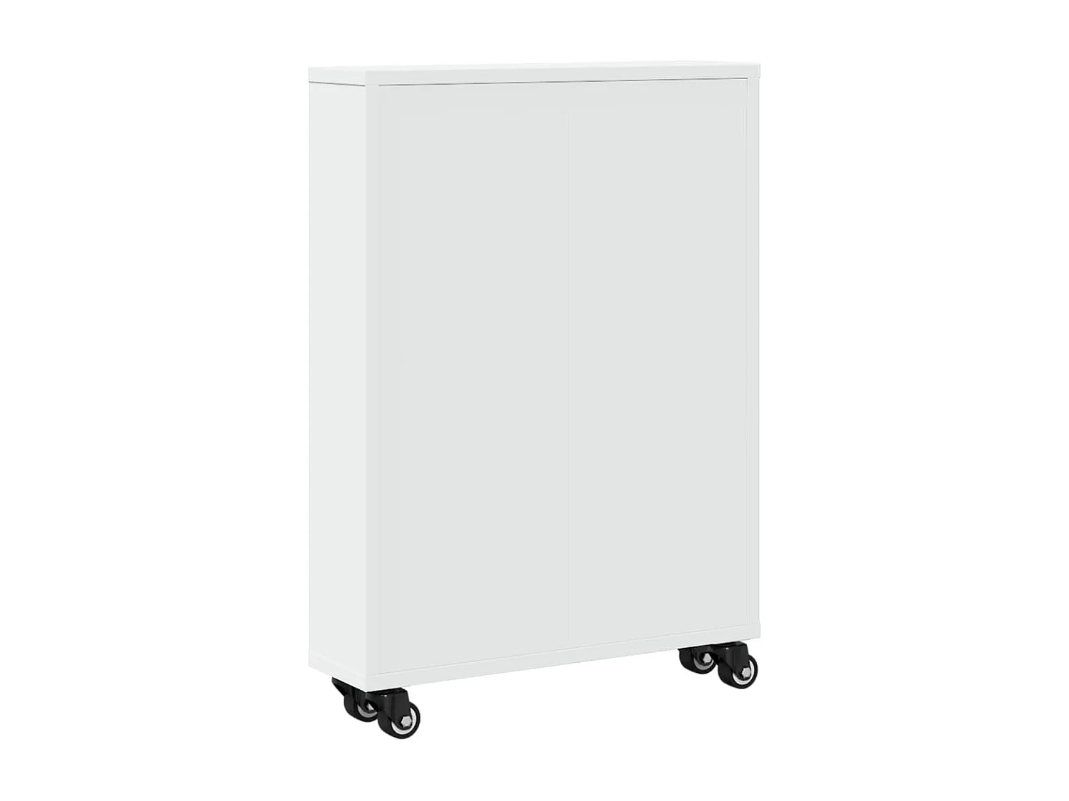 Chariot de rangement étroit blanc 48x13x68 cm bois d'ingénierie