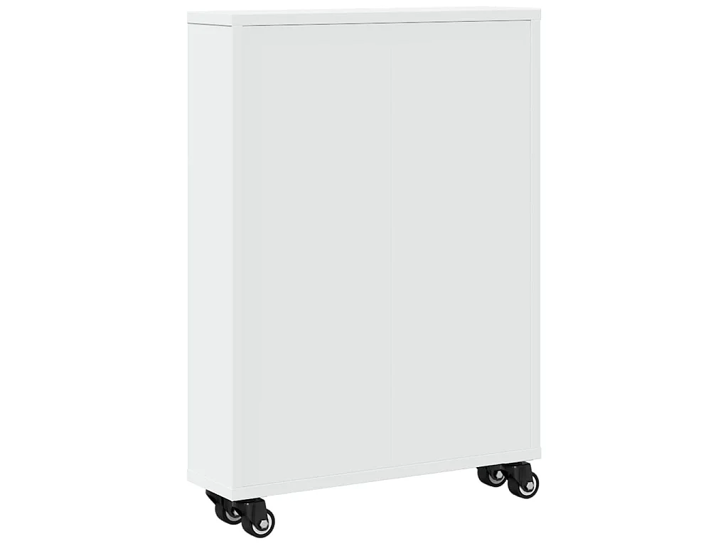 Opbergtrolley smal 48x13x68 cm bewerkt hout wit