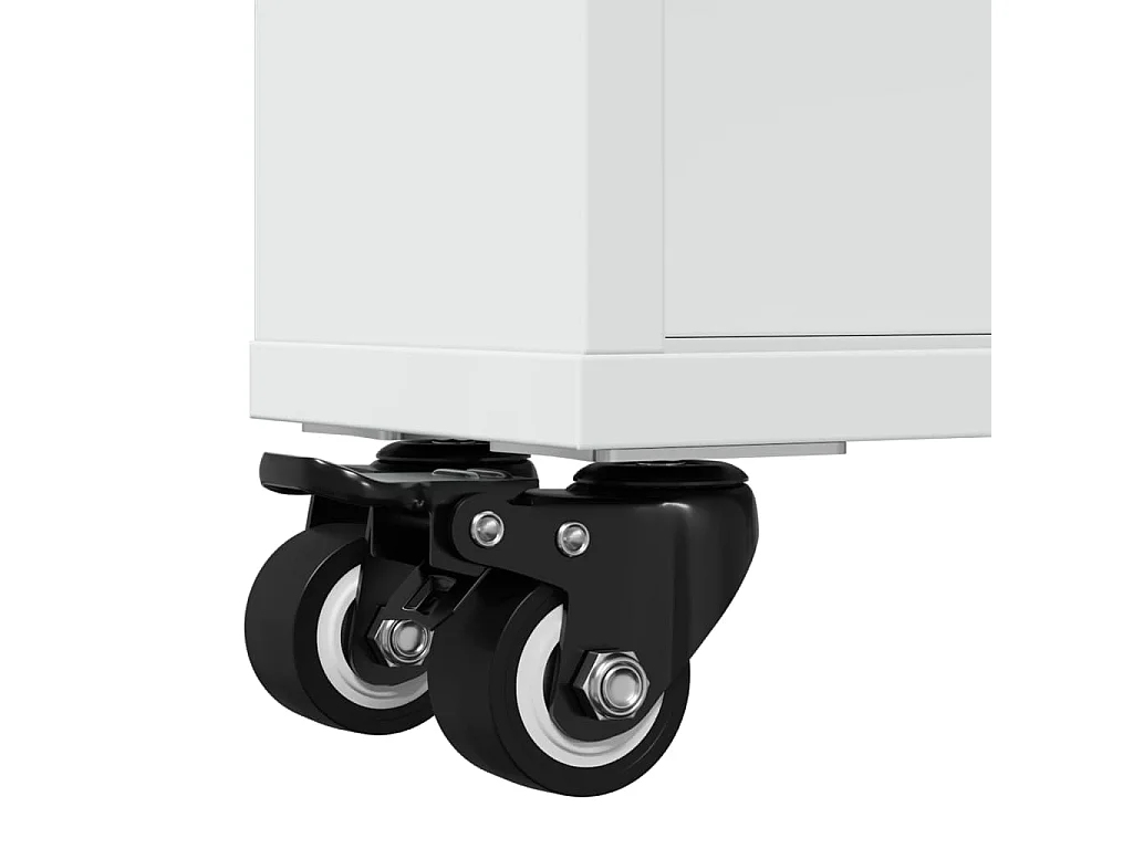 Opbergtrolley smal 48x13x68 cm bewerkt hout wit