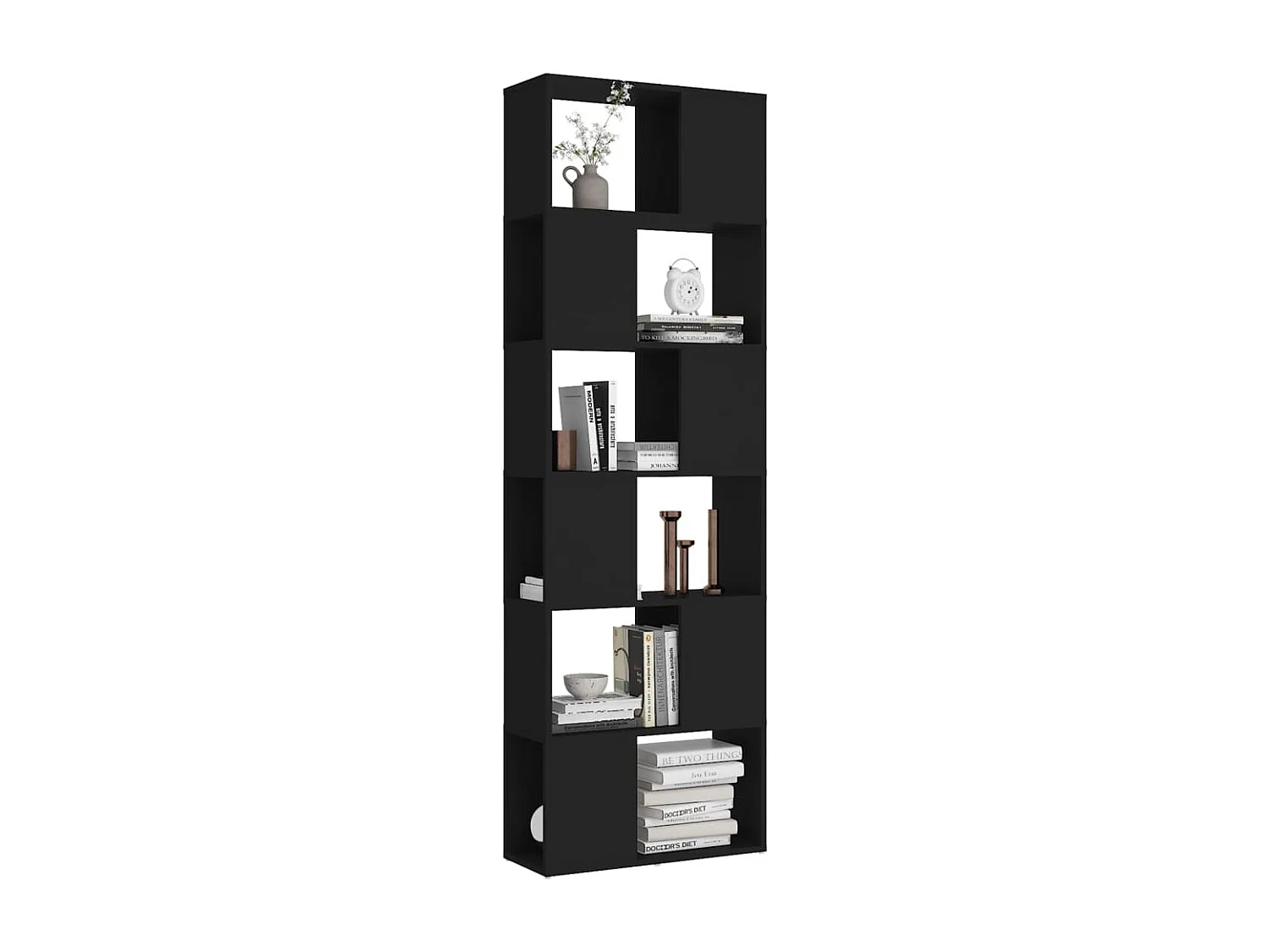 Libreria/Divisorio Nero 60x24x186 cm in Truciolato