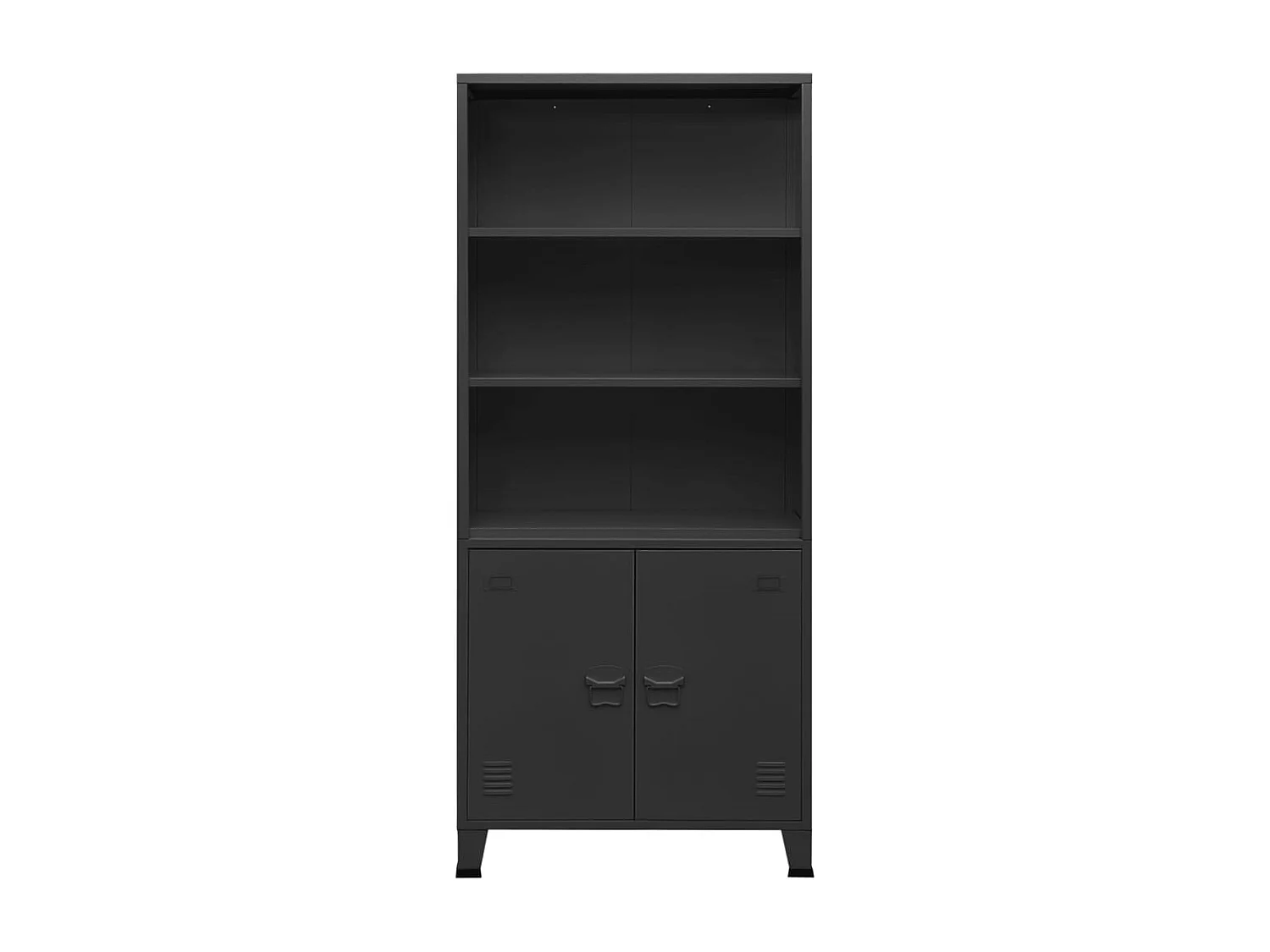 Bibliothèque industrielle Anthracite 80x32x180 cm Acier