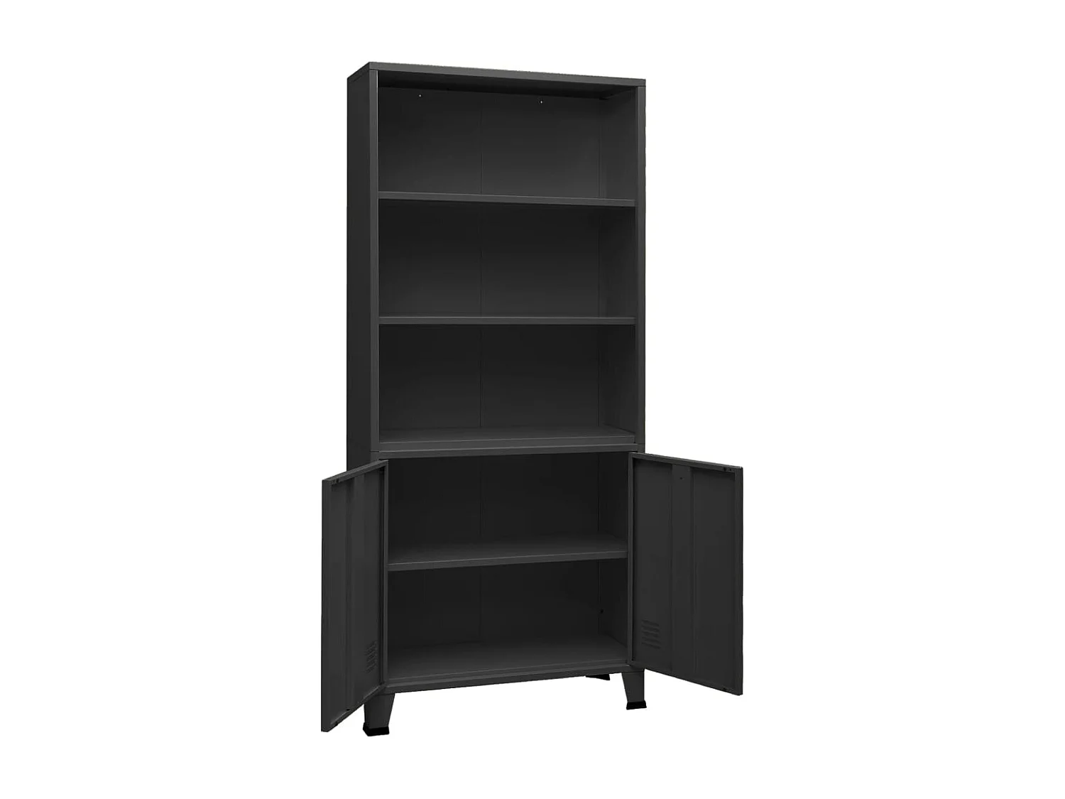 Bibliothèque industrielle Anthracite 80x32x180 cm Acier