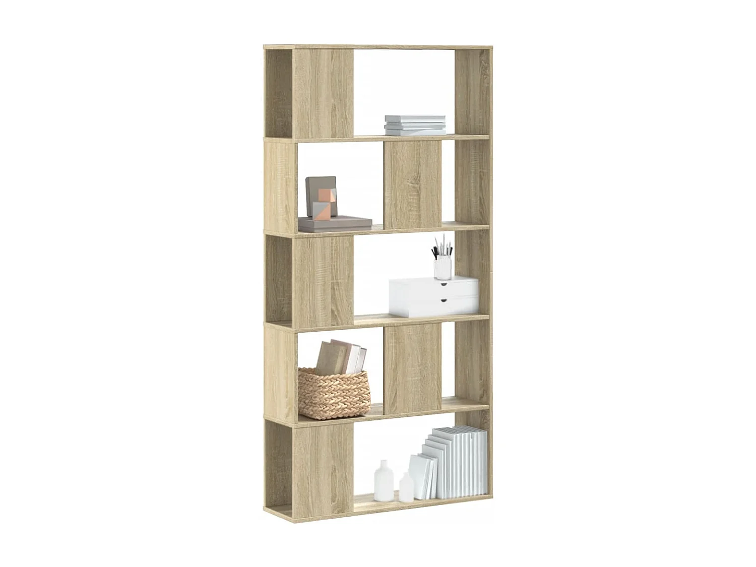 Libreria 5 Ripiani Rovere Sonoma 80,5x23,5x162,5cm Multistrato