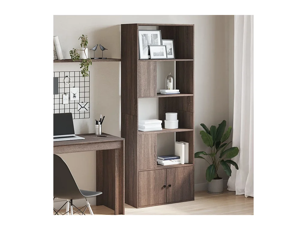 Bibliothèque chêne marron 70x36x189 cm bois d'ingénierie