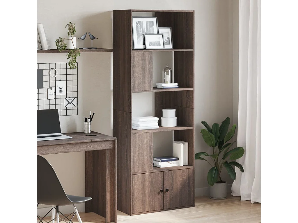 Bibliothèque chêne marron 70x36x189 cm bois d'ingénierie
