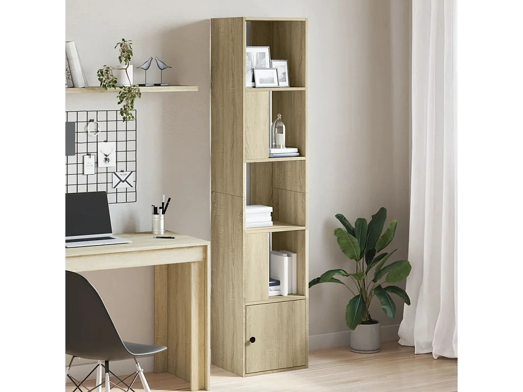 Boekenkast 40x36x189 cm bewerkt hout sonoma eikenkleurig