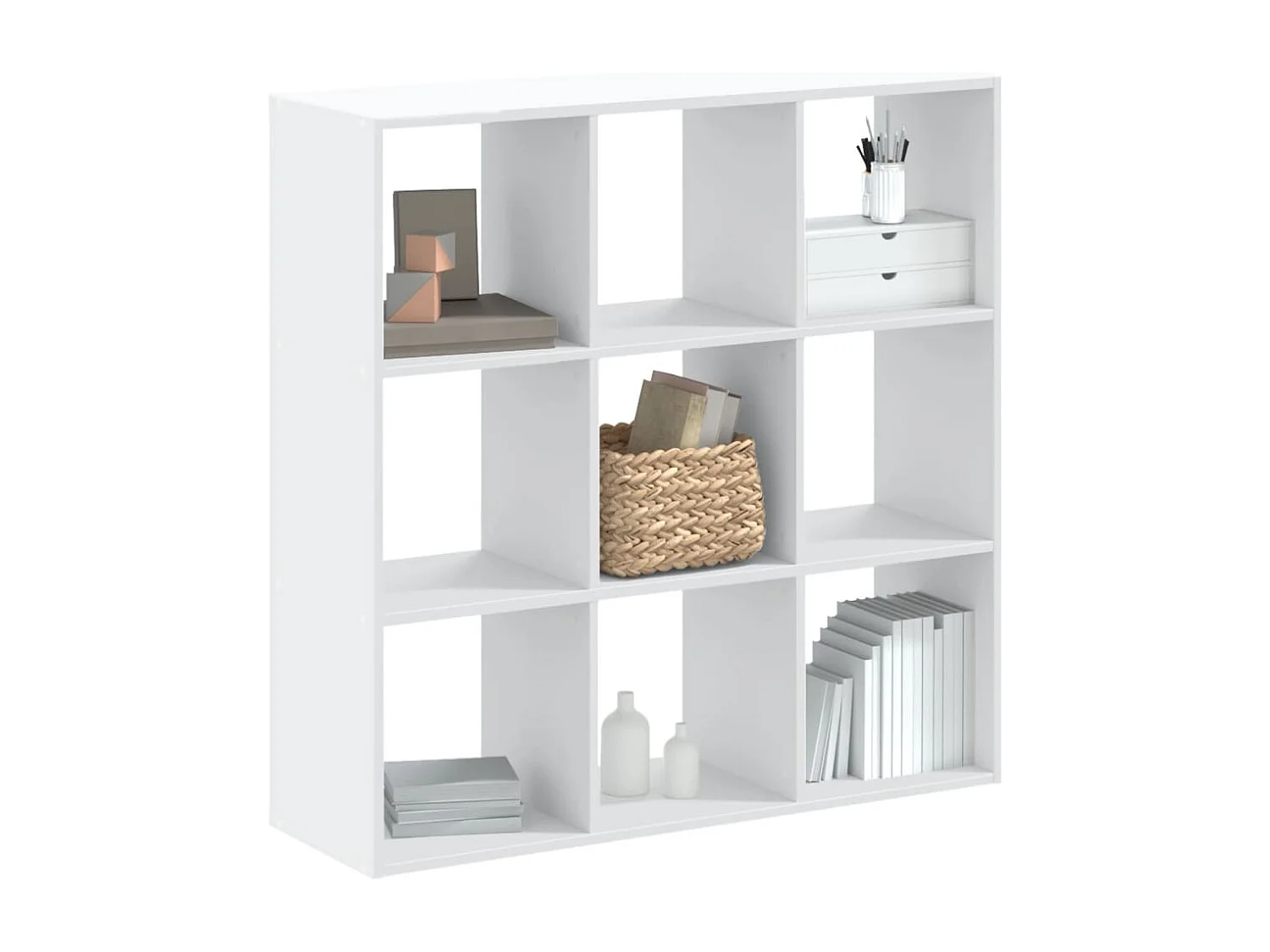 Bücherregal Weiß 102x32x102 cm Holzwerkstoff