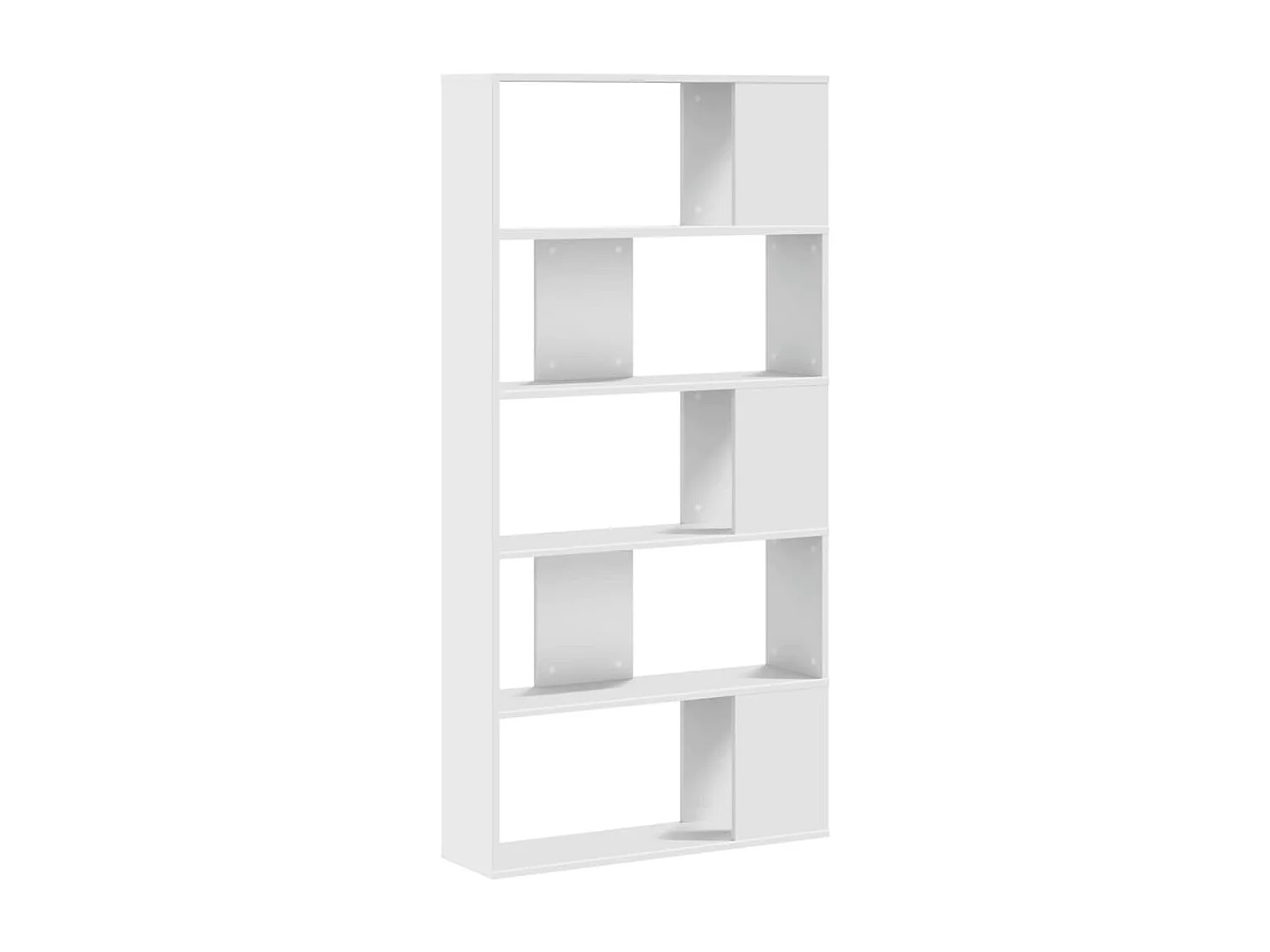 Libreria 5 Ripiani Bianca 80,5x23,5x162,5cm Legno Multistrato