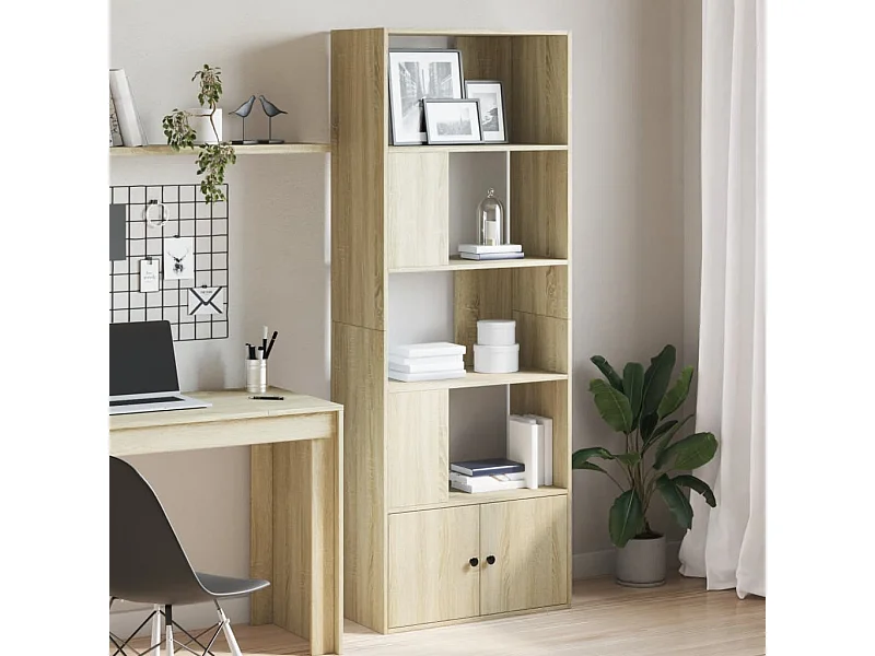 Libreria Rovere Sonoma 70x36x189 cm in Legno Multistrato