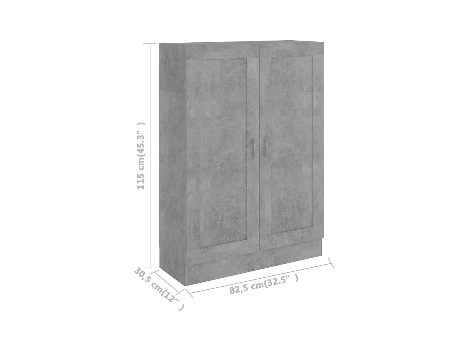 Bibliothèque Gris béton 82,5x30,5x115 cm Bois d'ingénierie
