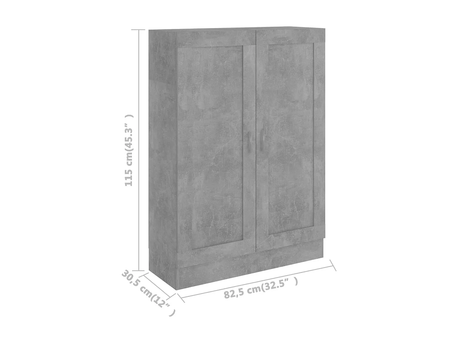 Bibliothèque Gris béton 82,5x30,5x115 cm Bois d'ingénierie
