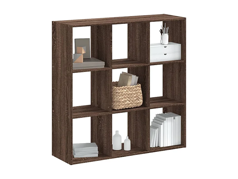 Boekenkast 102x32x102 cm bewerkt hout bruin eikenkleur