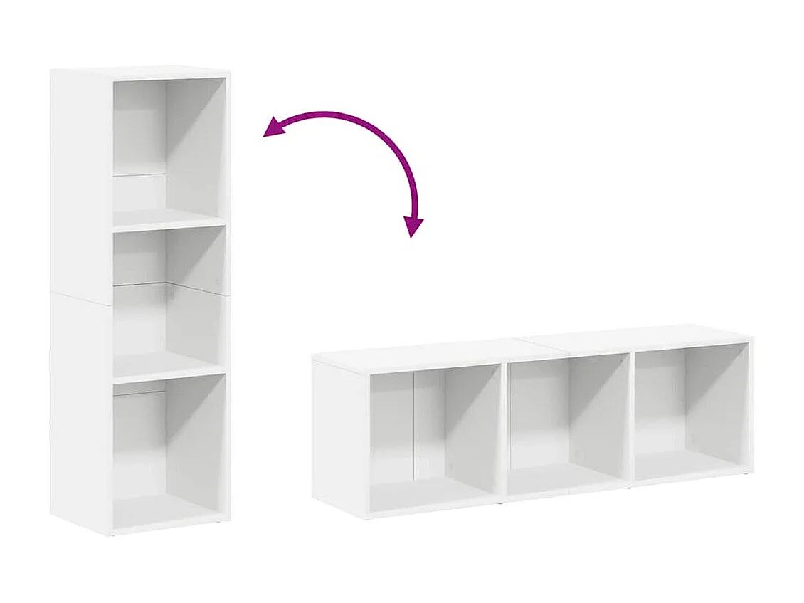 Bibliothèque/Meuble TV Blanc 36x30x114 cm Bois d'ingénierie