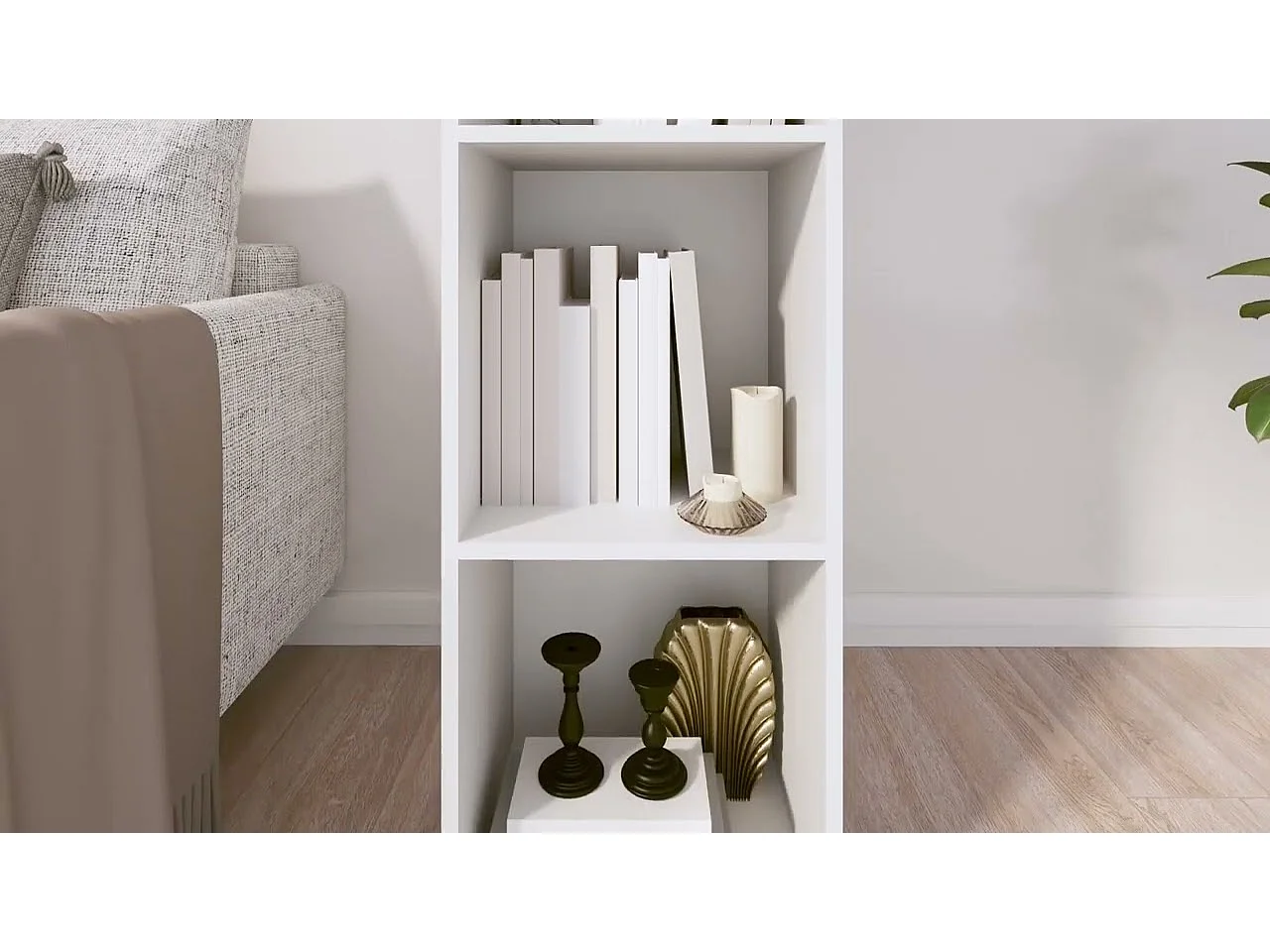 Bücherregal/TV-Schrank Weiß 36x30x114 cm Holzwerkstoff